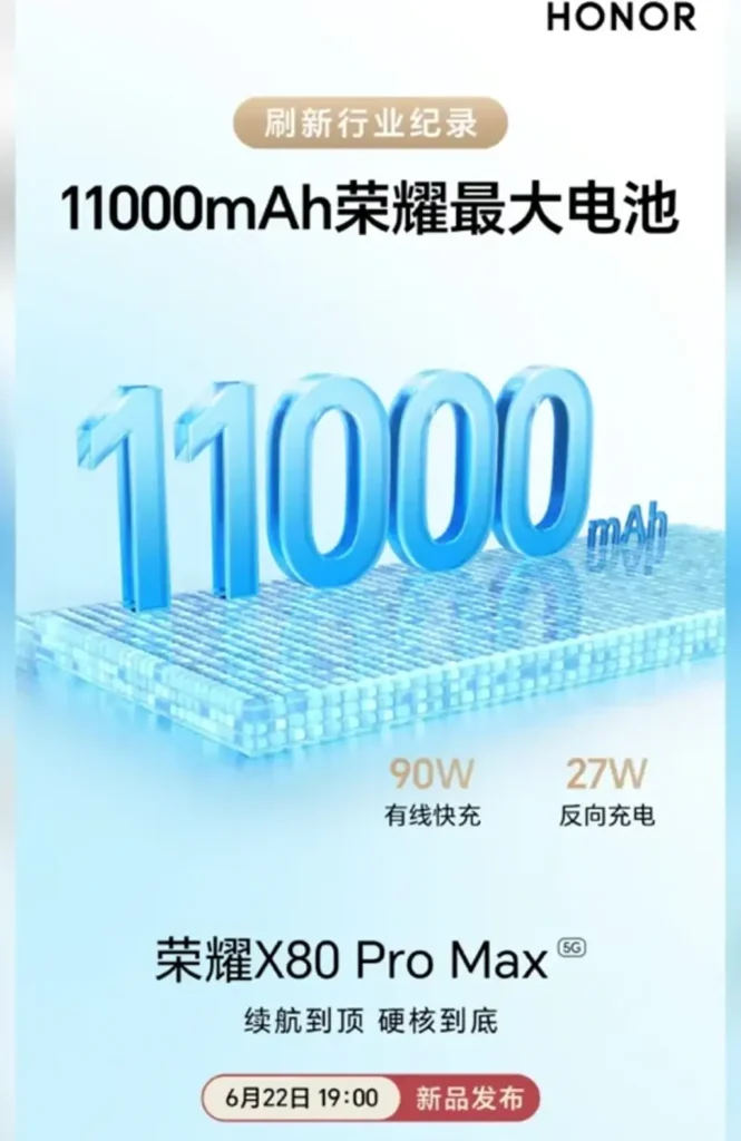 Honor X80 Pro Max में मिलेगी 10000 nits पिक ब्राइटनेस डिस्पले और 11000mAh की बड़ी बैटरी, डीटेल्स लीक 3 Honor X80 Pro Max