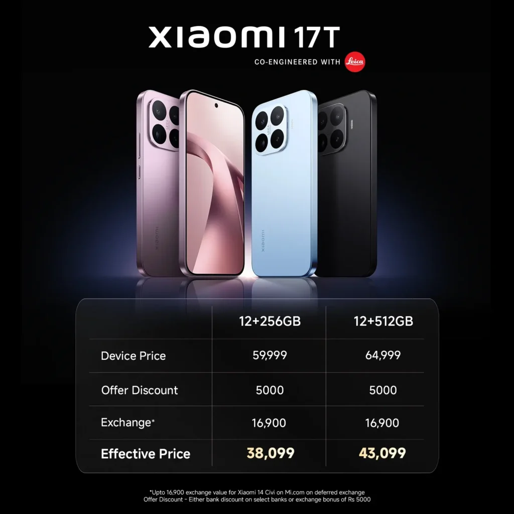 Xiaomi 17T 5G स्मार्टफोन की सेल आज से हुई शुरू, ₹5000 के बैंक डिस्काउंट पर खरीद पाएंगे Leica कैमरा सिस्टम वाला फोन 2 Xiaomi 17T 5G